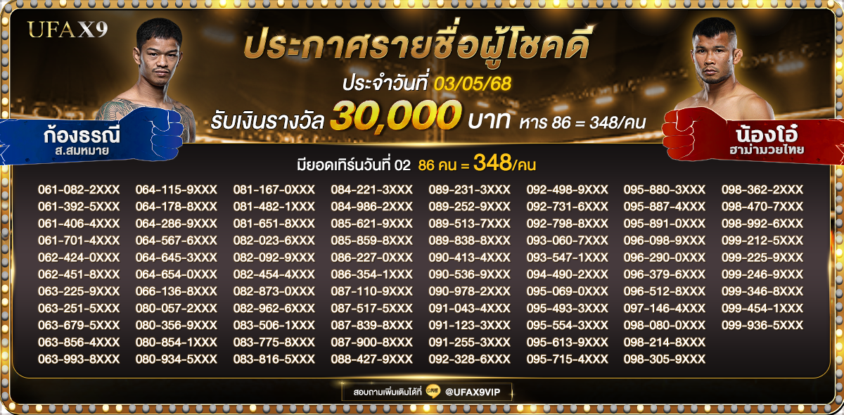 ประกาศกิจกรรมทายผลมวย